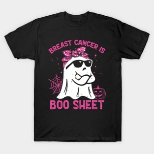 Breast Cancer Is Boo Sheet Breast Cancer Warrior Halloween T-Shirt